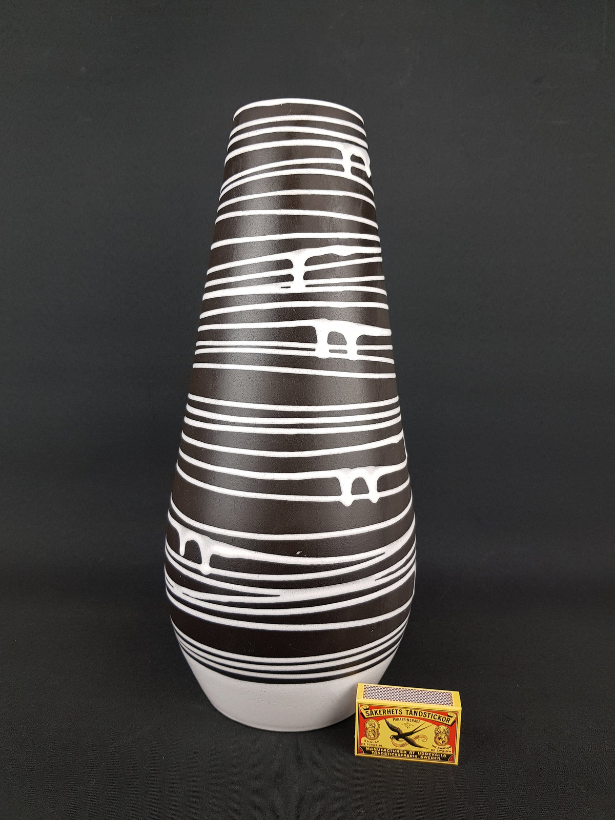 Vintage SCHLOSSBERG KERAMIK Vase by Liesel Spornhauer with Roulette decor 10 West German Pottery 1950s