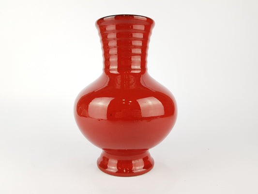 Vintage MAREI KERAMIK Red Fat Lava Vase 7104 West German Pottery 1970s
