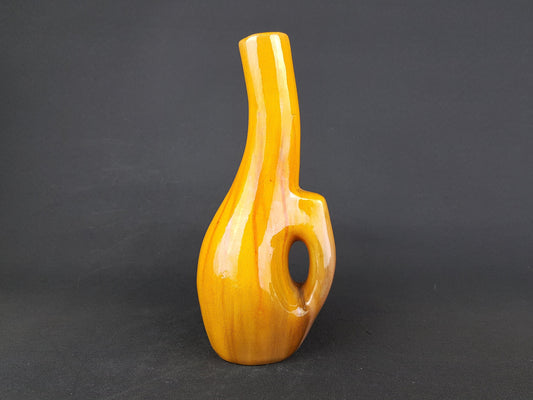 Vintage Dark Yellow STUDIO ART POTTERY Fat Lava Elegant Shaped Vase West German Pottery 1960s 1970s