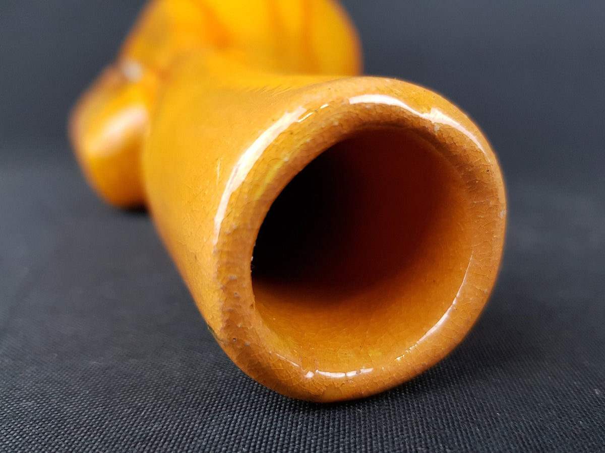 Vintage Dark Yellow STUDIO ART POTTERY Fat Lava Elegant Shaped Vase West German Pottery 1960s 1970s
