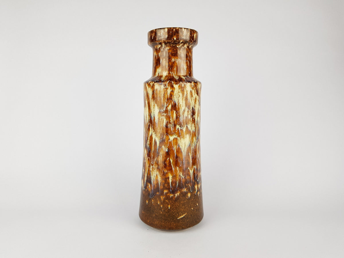 Vintage Brown SCHEURICH KERAMIK Fat Lava Vase 205 32 West Geman Pottery 1970s