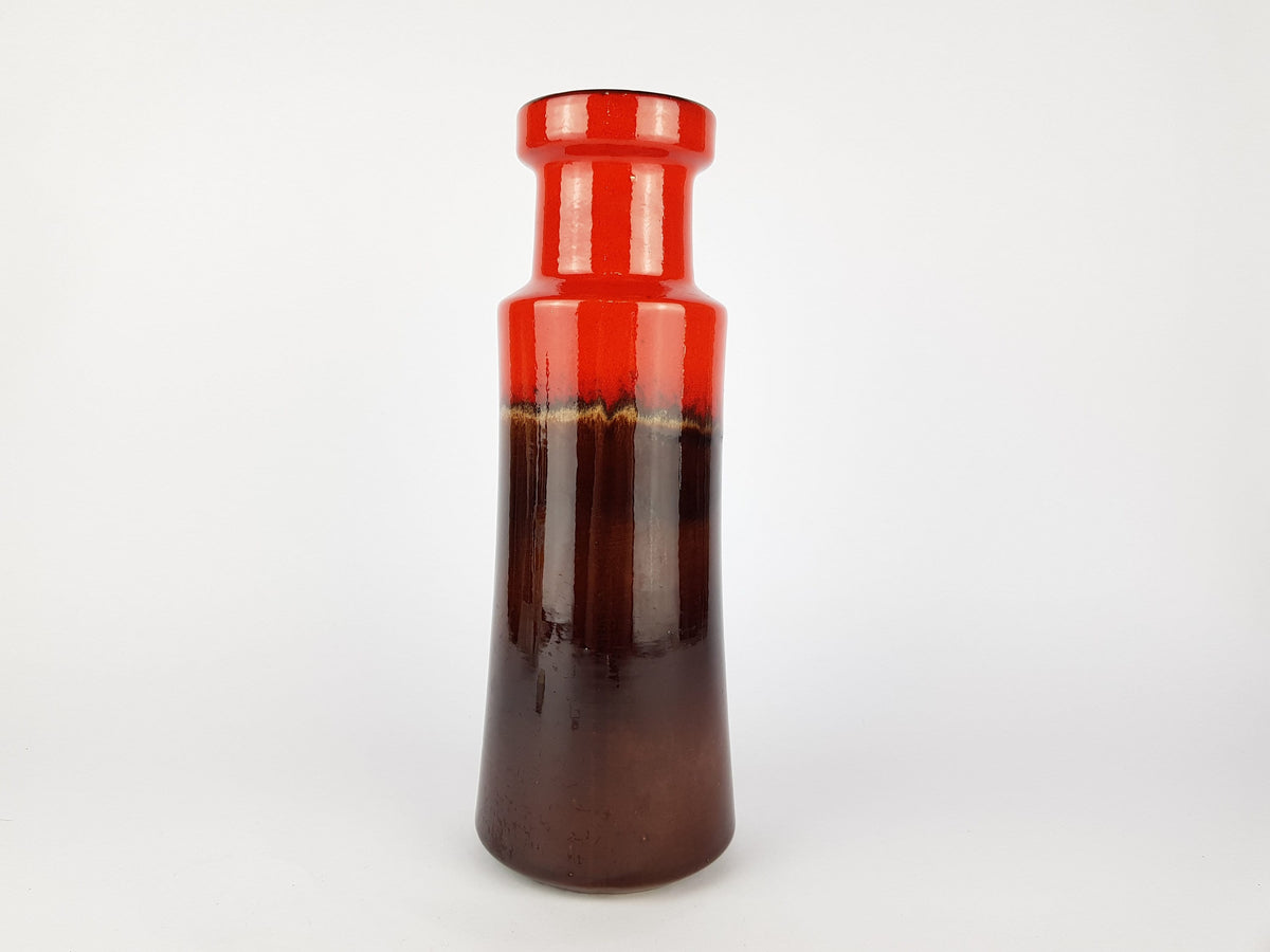 Vintage Brown and Red SCHEURICH KERAMIK Fat Lava Vase 205 32 West Geman Pottery