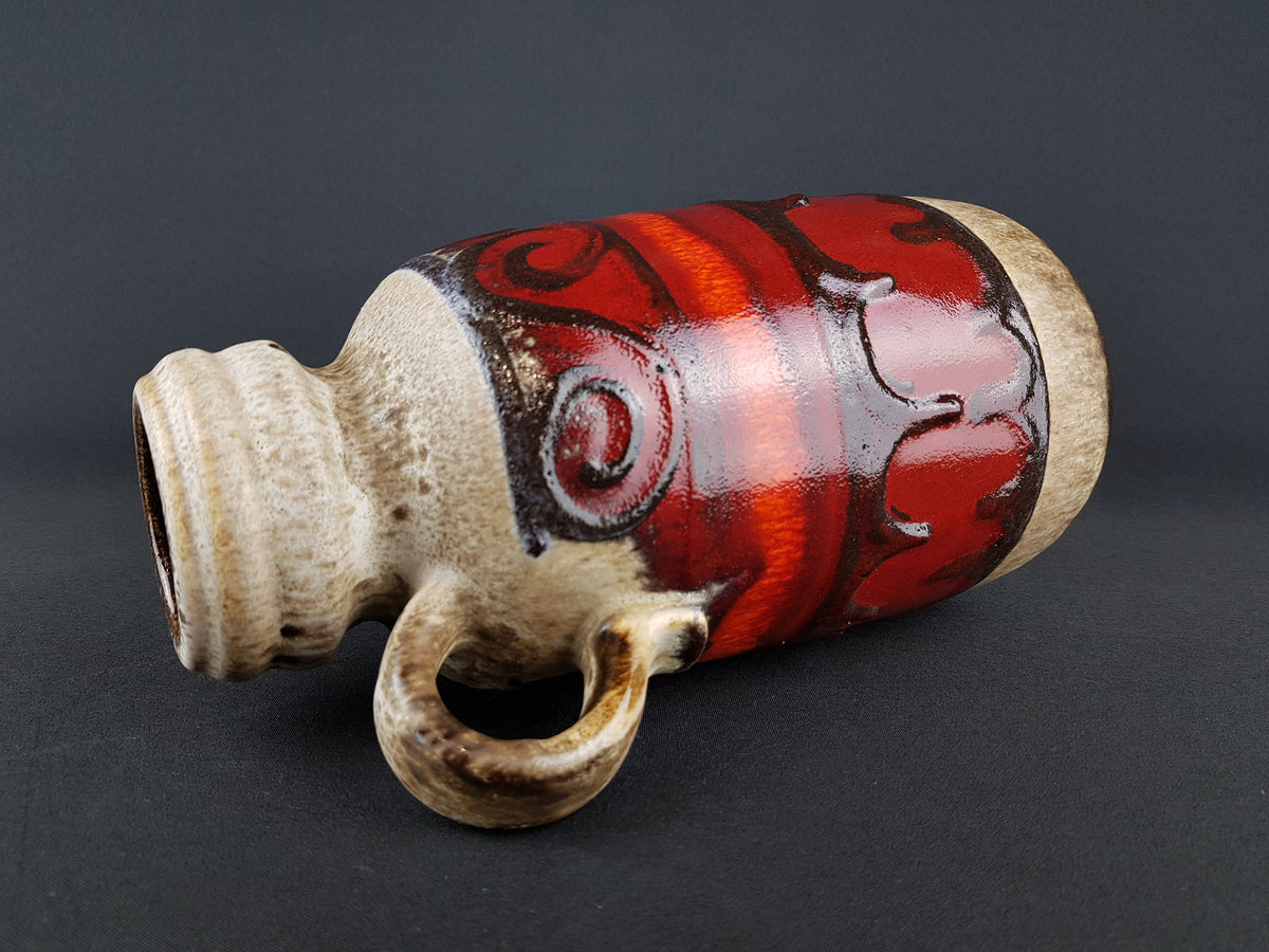 Vintage Brown Red SCHEURICH KERAMIK Fat Lava Vase 413 26 West Geman Pottery 1970s