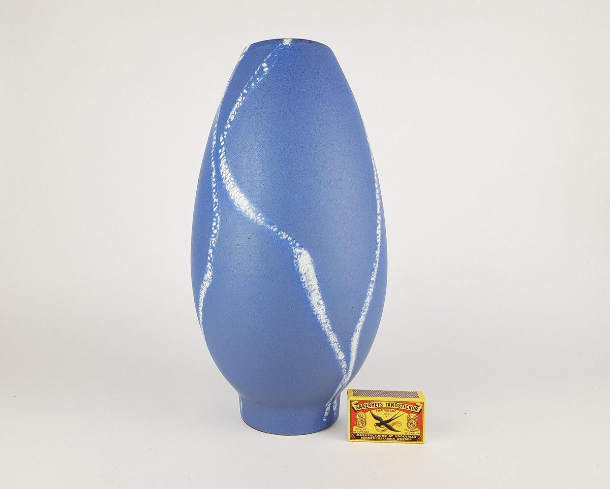 Vintage SCHLOSSBERG KERAMIK Fat Lava Vase with AZUR Decor West German Pottery 1950s