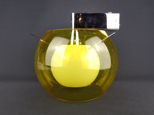 Vintage ROSSETTI Italy Yellow Wall Lamp – Mid-Century Modern Plastic Sconce – Italian Design 1970s