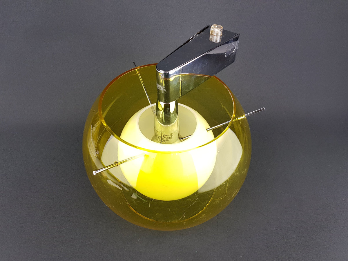 Vintage ROSSETTI Italy Yellow Wall Lamp – Mid-Century Modern Plastic Sconce – Italian Design 1970s