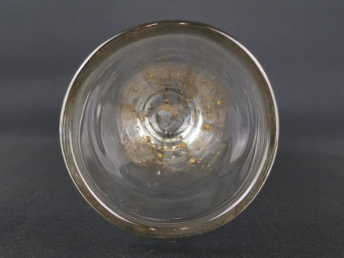 Vintage 1970s PEILL UND PUTZLER Glass Vase With Gold Bubble Decor West Germany