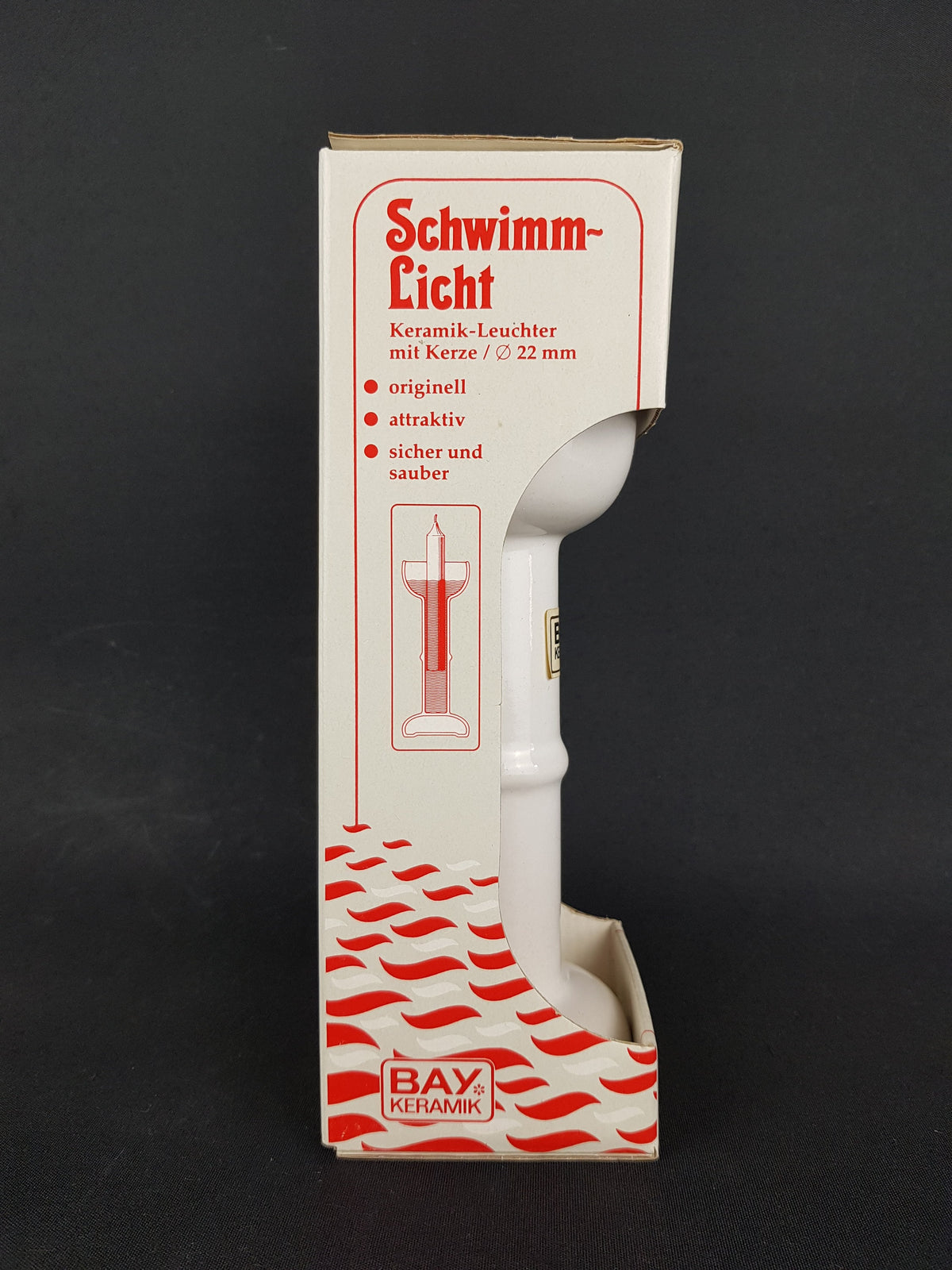 Vintage BAY KERAMIK Schwimm-Licht Candle Holder with Floating Candle West German Pottery Fat Lava Era
