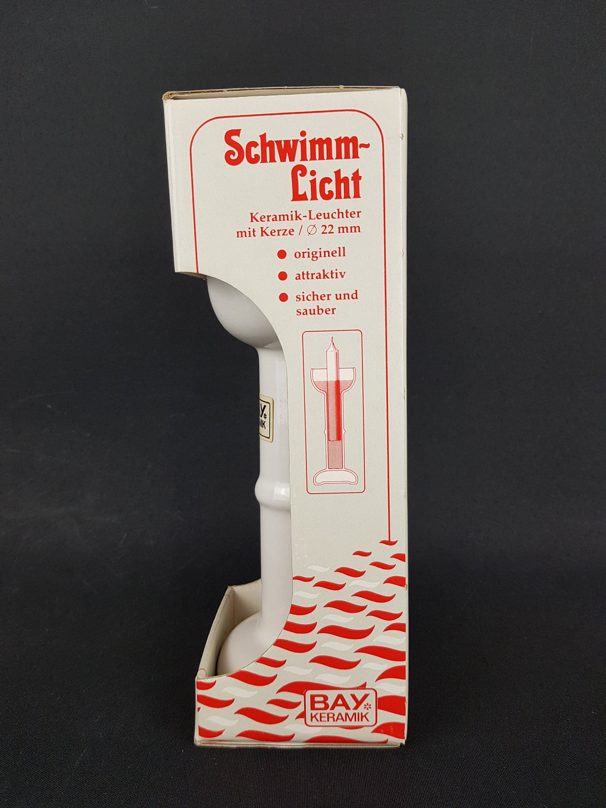 Vintage BAY KERAMIK Schwimm-Licht Candle Holder with Floating Candle West German Pottery Fat Lava Era