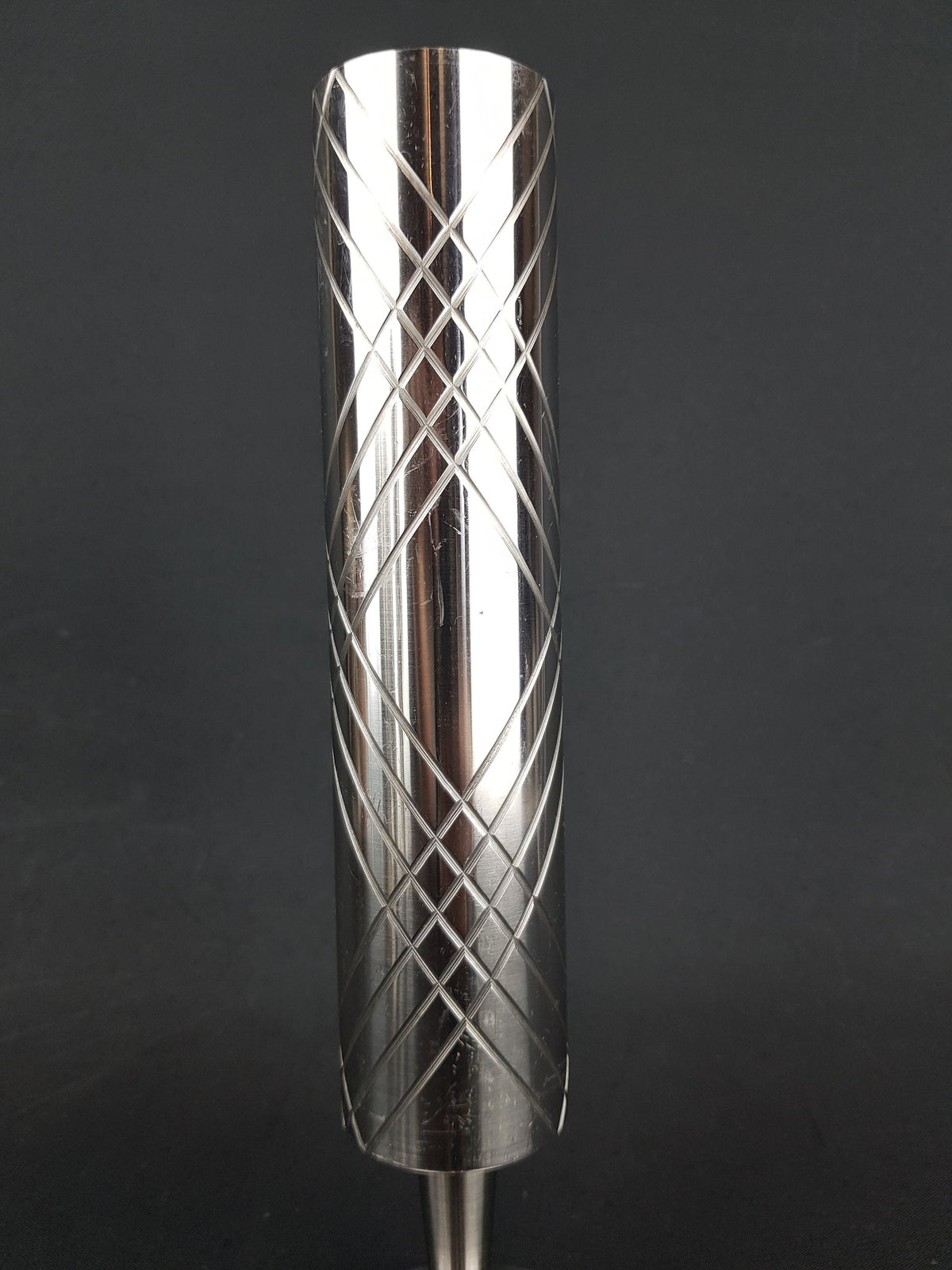 Vintage Brutalist BMF Metal Cylinder Steel Vase from West Germany