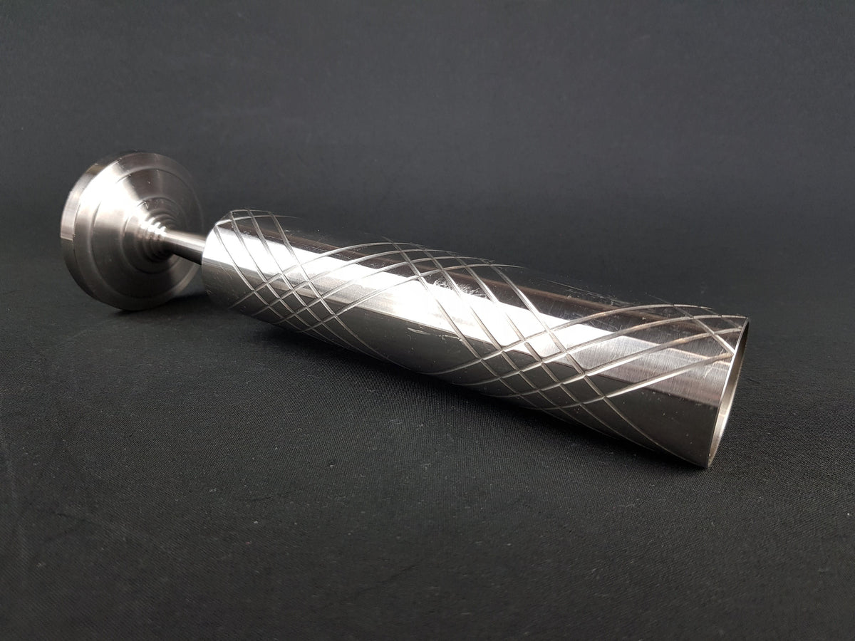 Vintage Brutalist BMF Metal Cylinder Steel Vase from West Germany