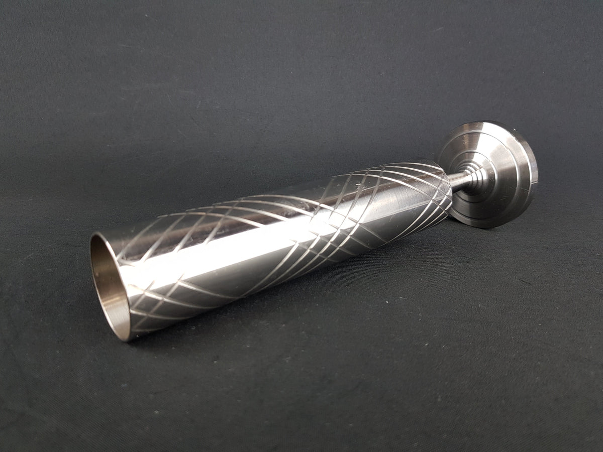 Vintage Brutalist BMF Metal Cylinder Steel Vase from West Germany
