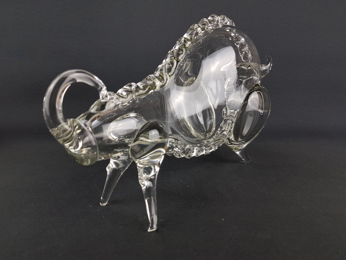 Rare Large Vintage Clear HEMAH GLASS Taurus Bull Russian Art Sculpture 1960s 1970s