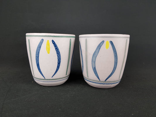 Set Of Two Vintage UPSALA EKEBY GEFLE Sweden Swing Planters Flower Pots 1964s