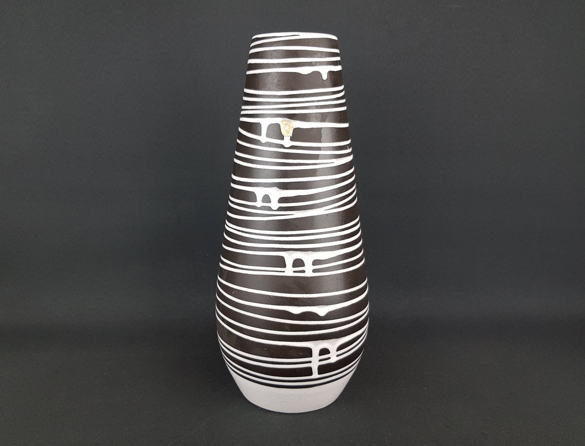 Vintage SCHLOSSBERG KERAMIK Vase by Liesel Spornhauer with Roulette decor 10 West German Pottery 1950s