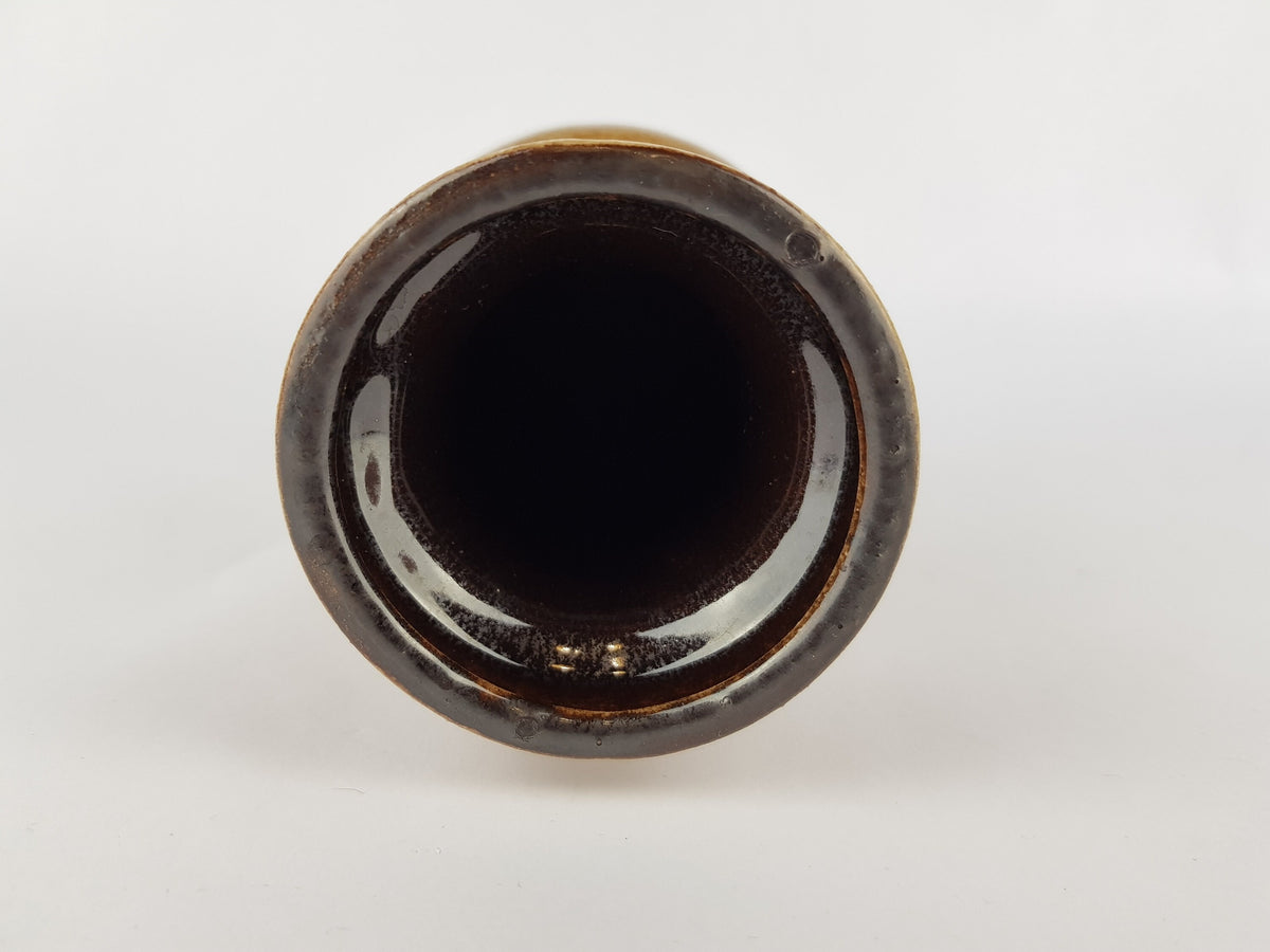 Vintage Brown with White Lava SCHEURICH KERAMIK Vase 200 28 West German Pottery 1970s
