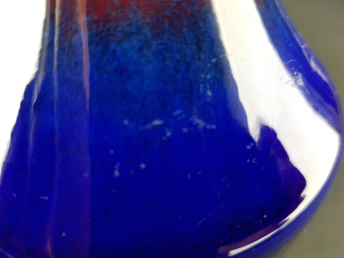 Vintage SCHLOSSBERG KERAMIK Red and Blue Stylish Vase West German Pottery 1960s 1970s