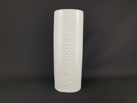 Vintage White NAAMAN ARTLINE ISRAEL Exclusive Design Porcelain Vase 948 Made in Israel 1970s
