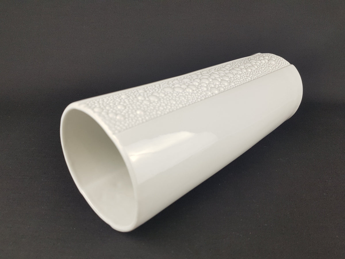 Vintage White NAAMAN ARTLINE ISRAEL Exclusive Design Porcelain Vase 948 Made in Israel 1970s