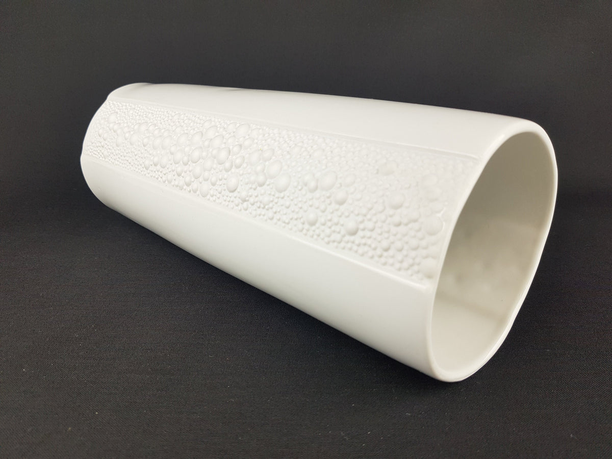 Vintage White NAAMAN ARTLINE ISRAEL Exclusive Design Porcelain Vase 948 Made in Israel 1970s