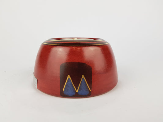 Vintage KMK (Keramik Manufaktur Kupfermühle) Candle Holder with Rubin decor German Pottery 1990s