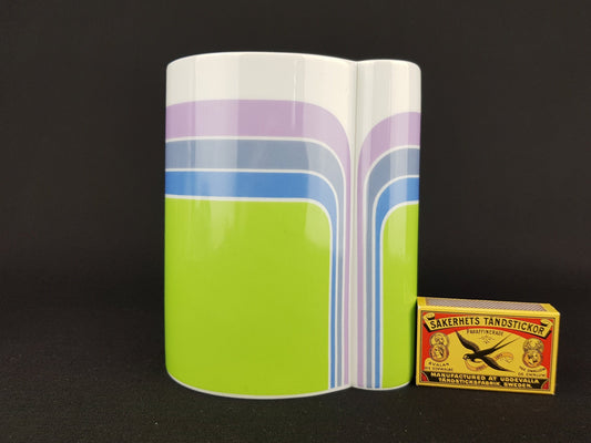 Vintage THOMAS PORZELLAN Colorful Pastel Vase 305 14 West German Pottery 1970s