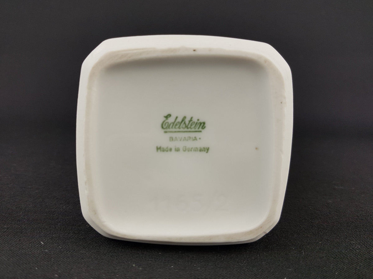 Vintage White EDELSTEIN PORZELLAN With Circle Relief Decor Vase 1165 2 Bavaria Germany 1960s