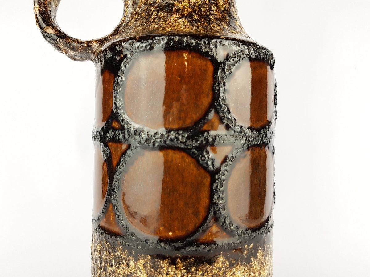 XL Vintage SCHEURICH KERAMIK Fat Lava Brown Floor Vase 412 40 West German Pottery 1970s