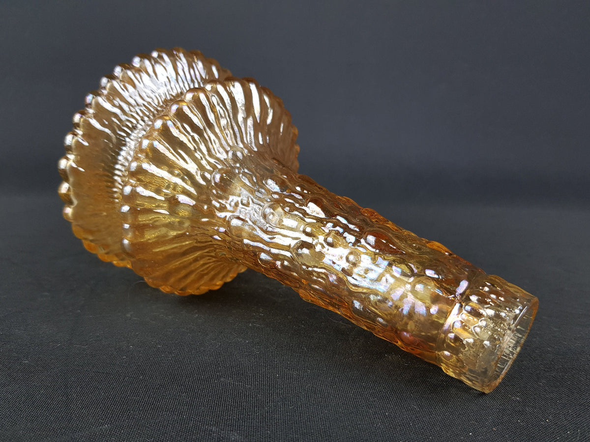 Unique Vintage IITALA Amber Marigold Glass Vase by Timo Sarpaneva 1960s 1970s