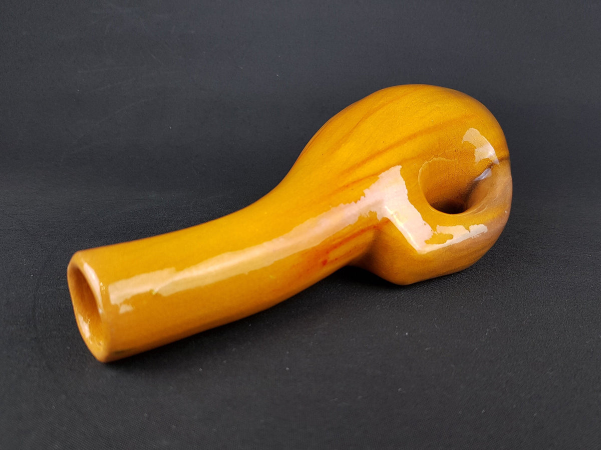 Vintage Dark Yellow STUDIO ART POTTERY Fat Lava Elegant Shaped Vase West German Pottery 1960s 1970s