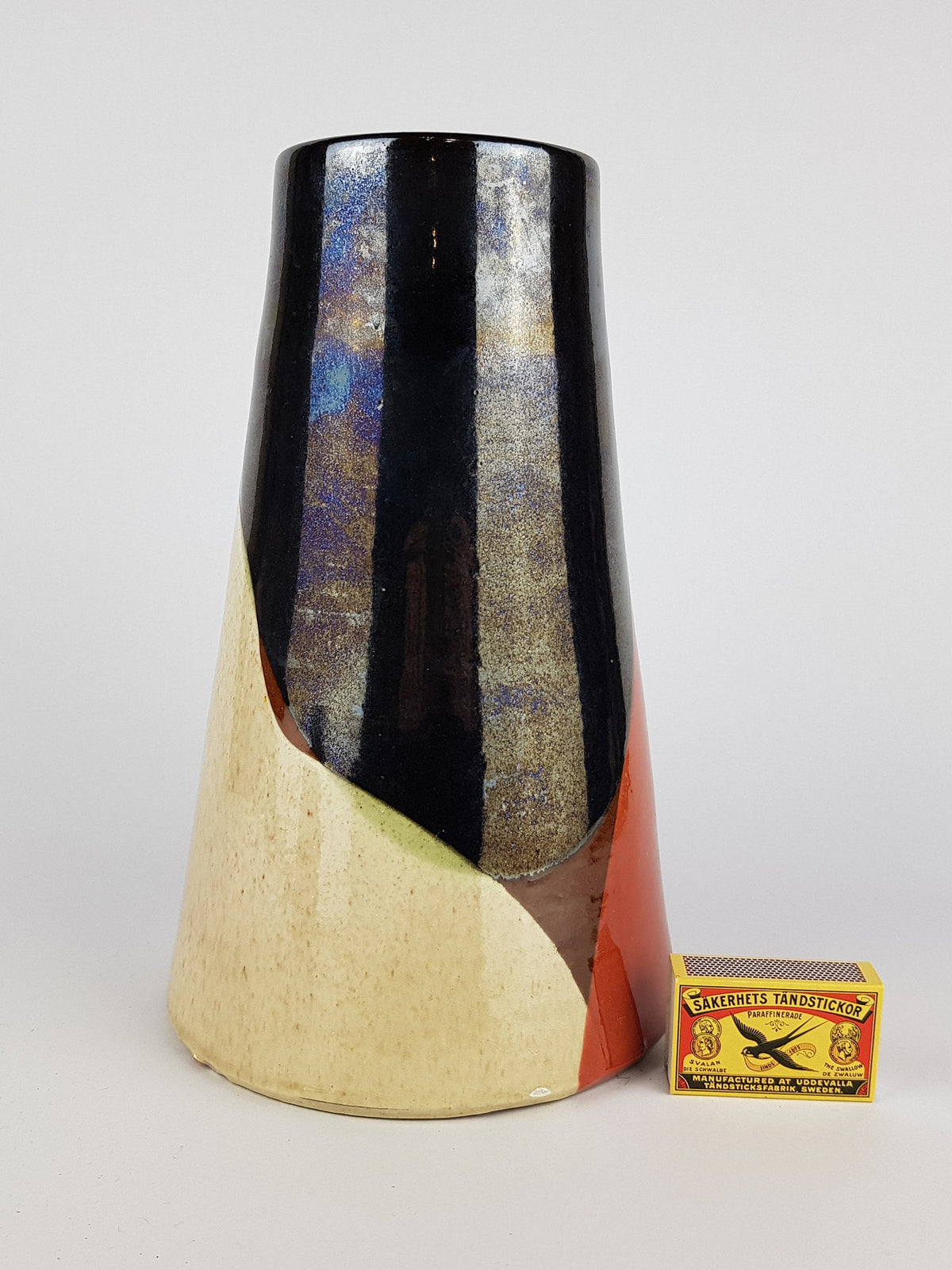 Vintage THOMAS BUXÓ Vase From Spain With Man and Animal Decor Spanish Pottery 1960s 1970s