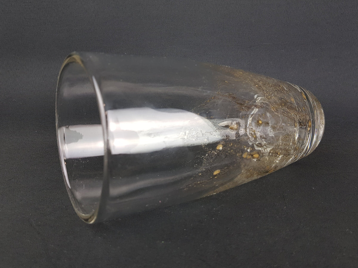 Vintage 1970s PEILL UND PUTZLER Glass Vase With Gold Bubble Decor West Germany