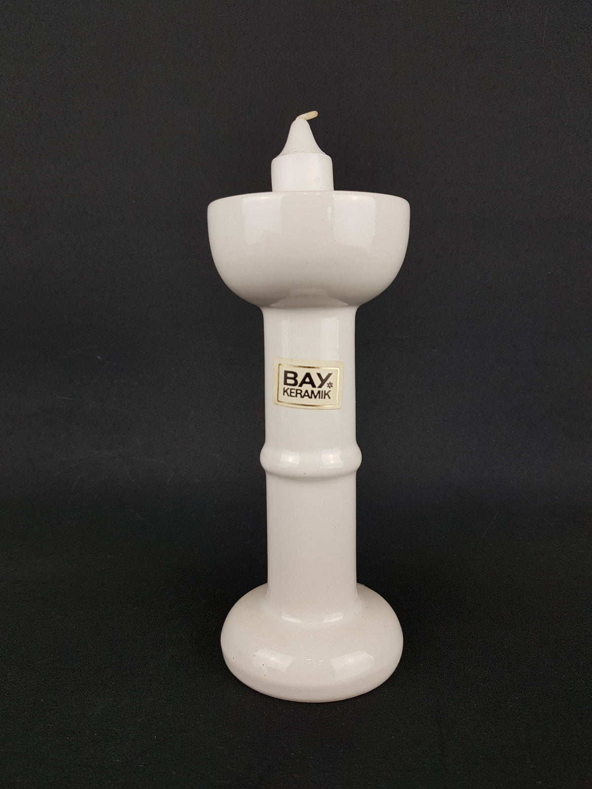 Vintage BAY KERAMIK Schwimm-Licht Candle Holder with Floating Candle West German Pottery Fat Lava Era