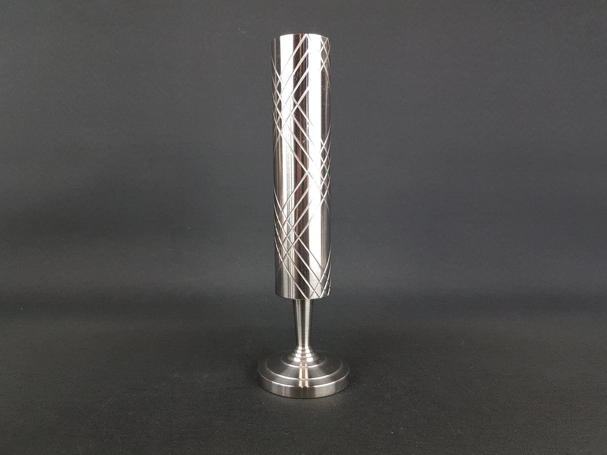 Vintage Brutalist BMF Metal Cylinder Steel Vase from West Germany