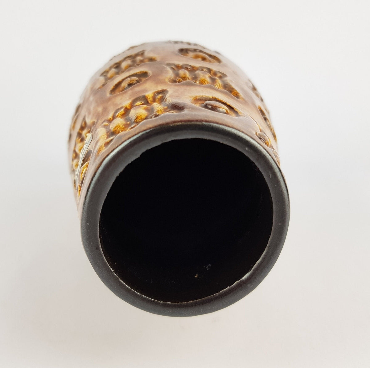 Vintage SPARA KERAMIK Fat Lava Vase with Relief Decor Design By Halidan Kutlv West German Pottery 1960s