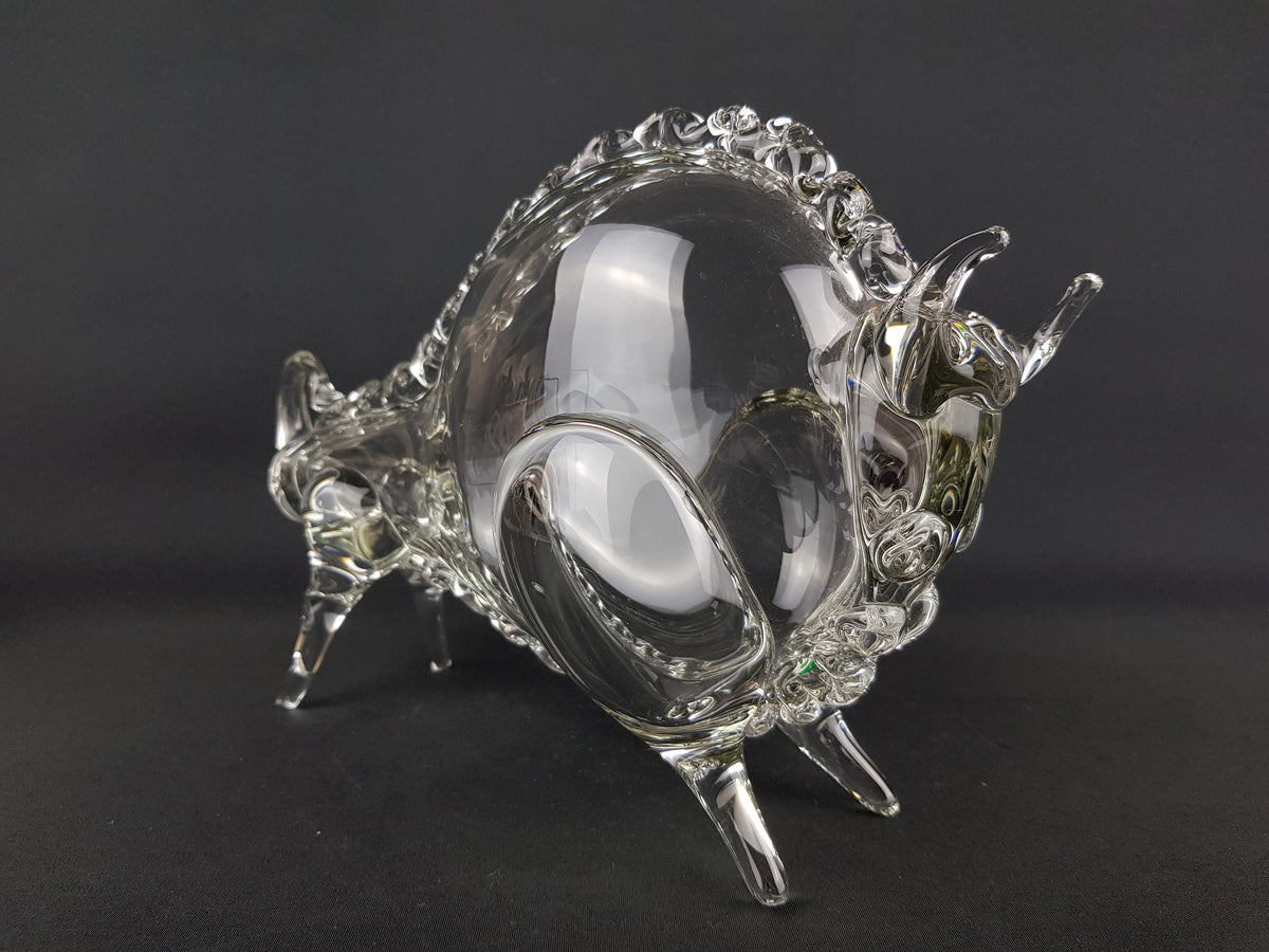 Rare Large Vintage Clear HEMAH GLASS Taurus Bull Russian Art Sculpture 1960s 1970s