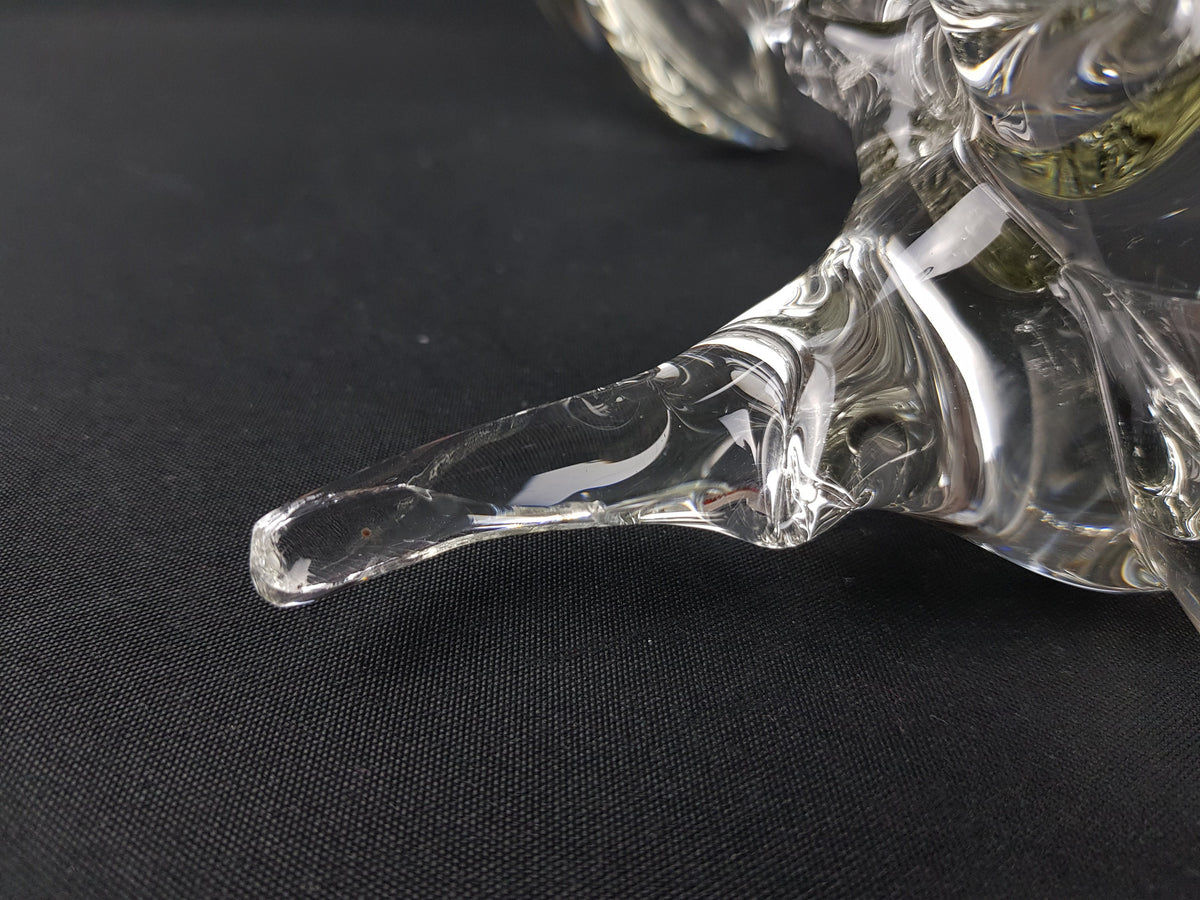 Rare Large Vintage Clear HEMAH GLASS Taurus Bull Russian Art Sculpture 1960s 1970s