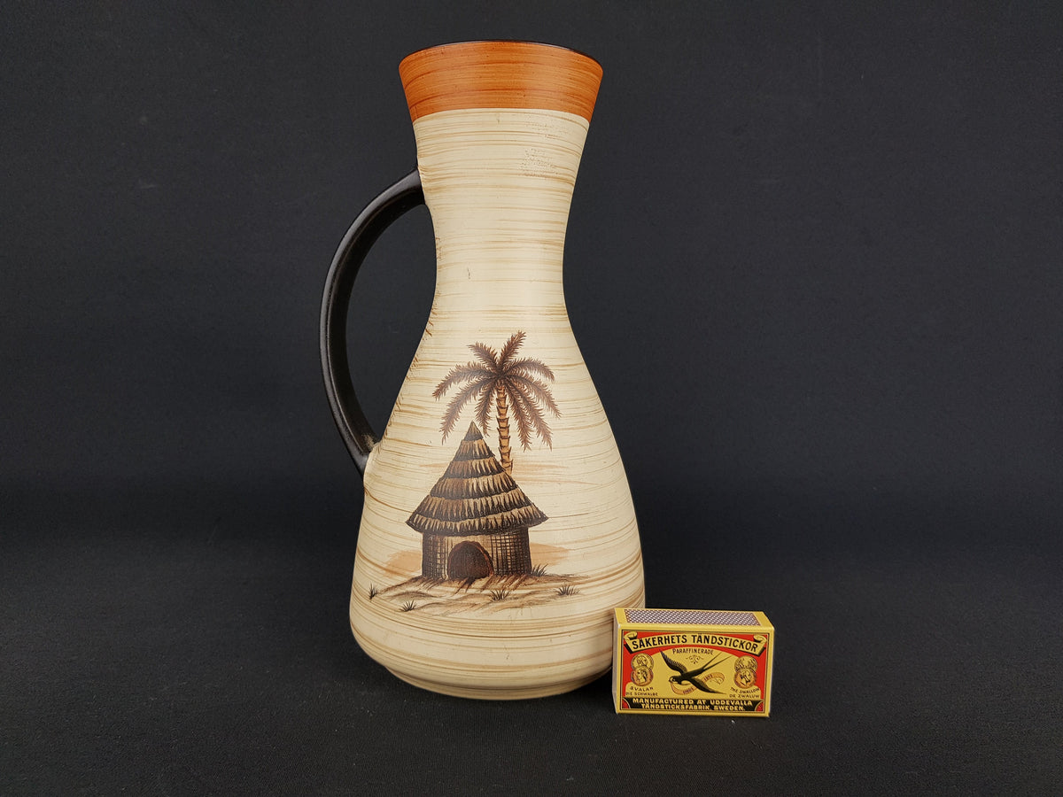 Vintage DÜMLER & BREIDEN Vase 1345/26 with Oase decor West German Pottery 1960s Fat Lava Era