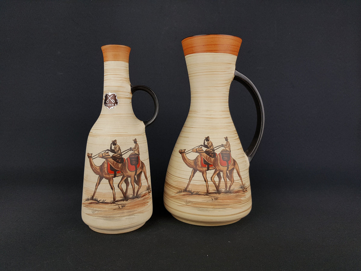 Vintage DÜMLER & BREIDEN Vase 1342/24 with Oase decor West German Pottery 1960s Fat Lava Era