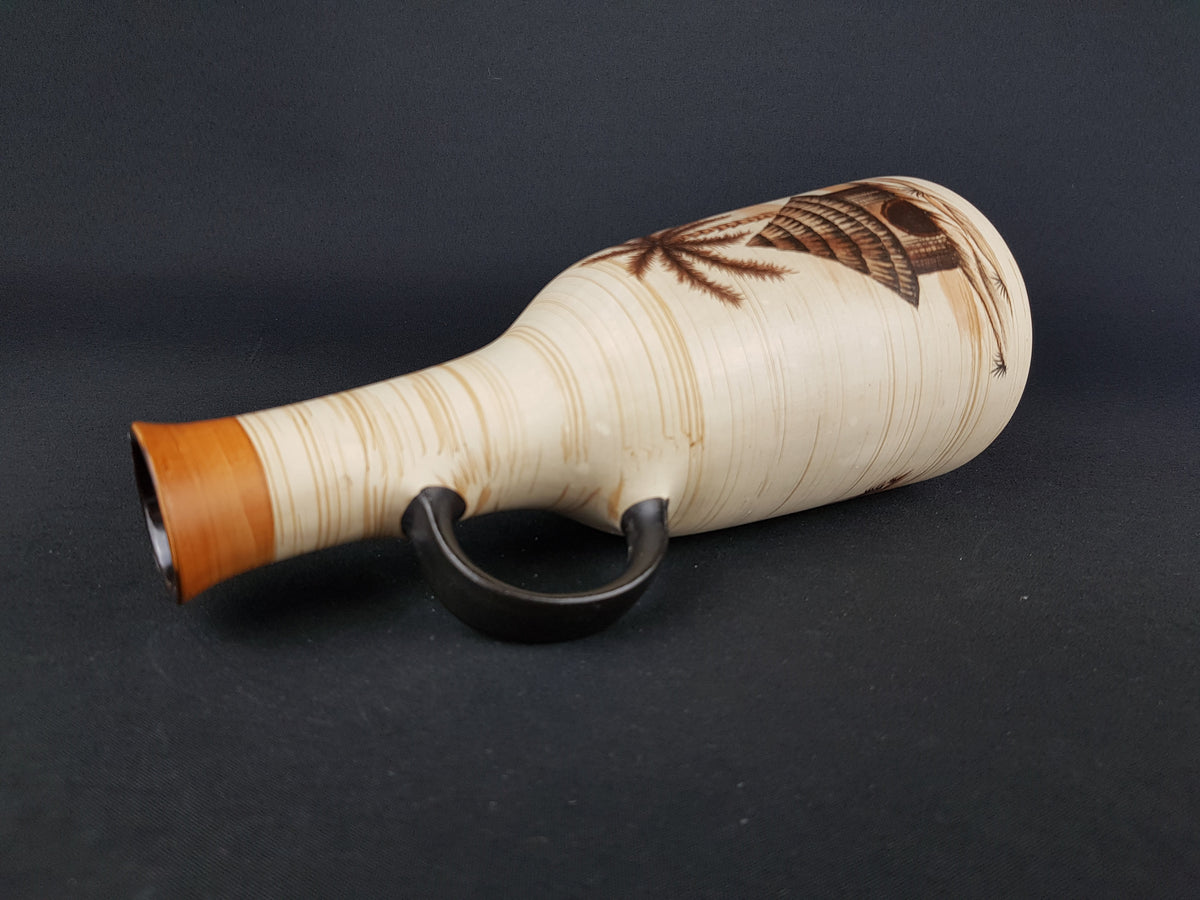 Vintage DÜMLER & BREIDEN Vase 1342/24 with Oase decor West German Pottery 1960s Fat Lava Era