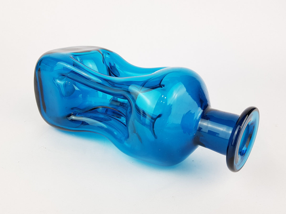 Vintage Blue HOLMEGAARD Kluk Kluk Glass Decanter by Jacob Bang Denmark