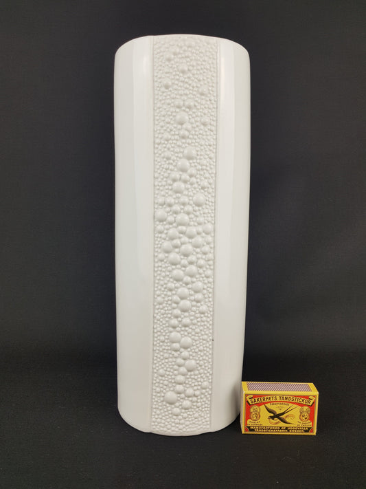 Vintage White NAAMAN ARTLINE ISRAEL Exclusive Design Porcelain Vase 948 Made in Israel 1970s