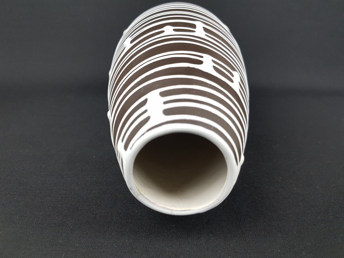 Vintage 1950s SCHLOSSBERG KERAMIK Fat Lava Vase 237/29 with decor Roulette by Liesel Spornhauer