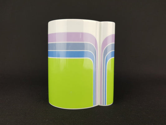 Vintage THOMAS PORZELLAN Colorful Pastel Vase 305 14 West German Pottery 1970s