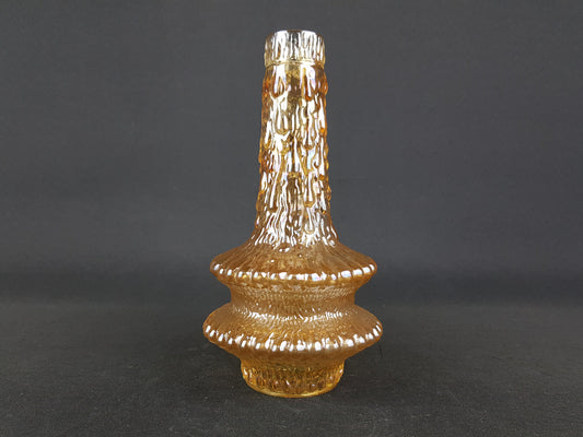 Unique Vintage IITALA Amber Marigold Glass Vase by Timo Sarpaneva 1960s 1970s