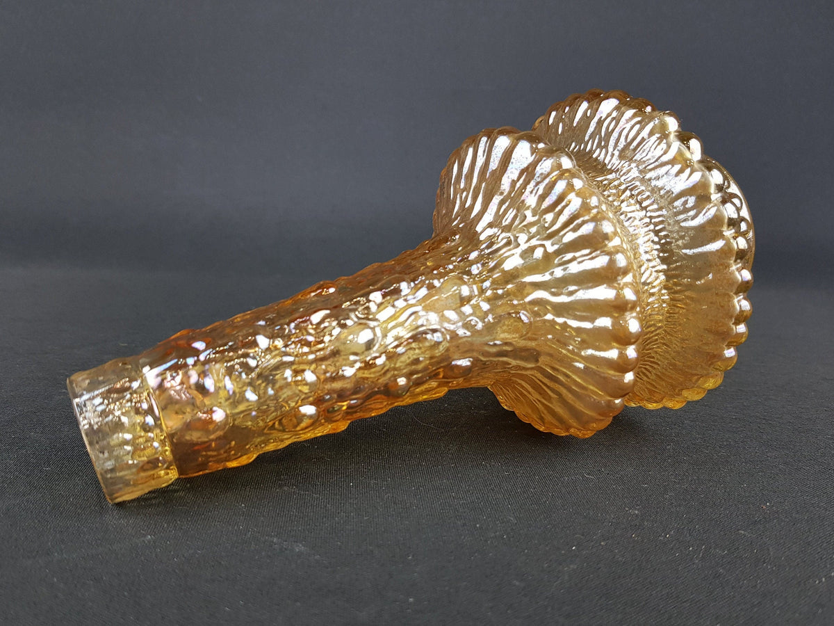 Unique Vintage IITALA Amber Marigold Glass Vase by Timo Sarpaneva 1960s 1970s