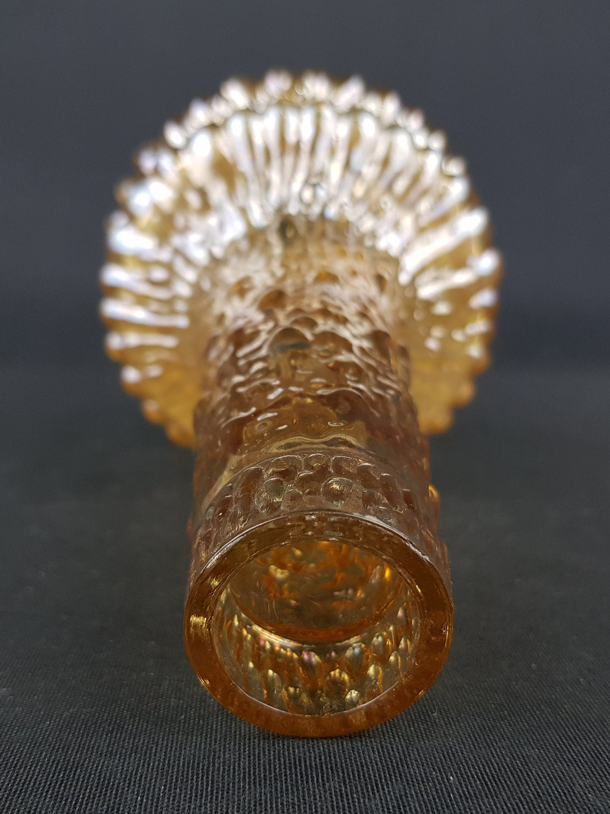 Unique Vintage IITALA Amber Marigold Glass Vase by Timo Sarpaneva 1960s 1970s