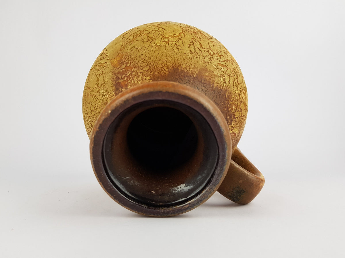 Vintage Brown Ochre SCHEURICH KERAMIK Fat Lava Vase 495-20 with Haro decor West German Pottery 1960s 1970s