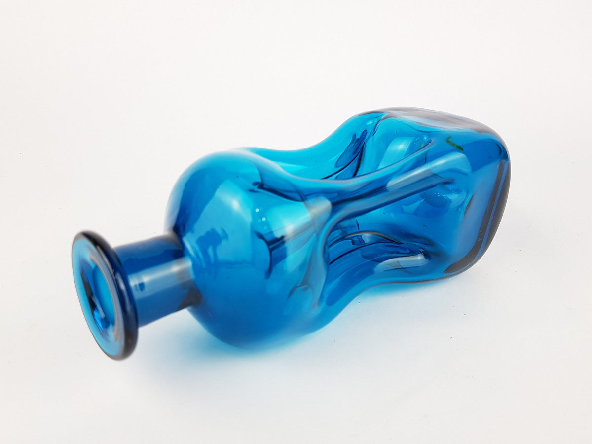 Vintage Blue HOLMEGAARD Kluk Kluk Glass Decanter by Jacob Bang Denmark