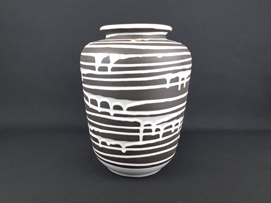 Vintage 1950s SCHLOSSBERG KERAMIK Fat Lava Vase 133 30 with decor Roulette by Liesel Spornhauer